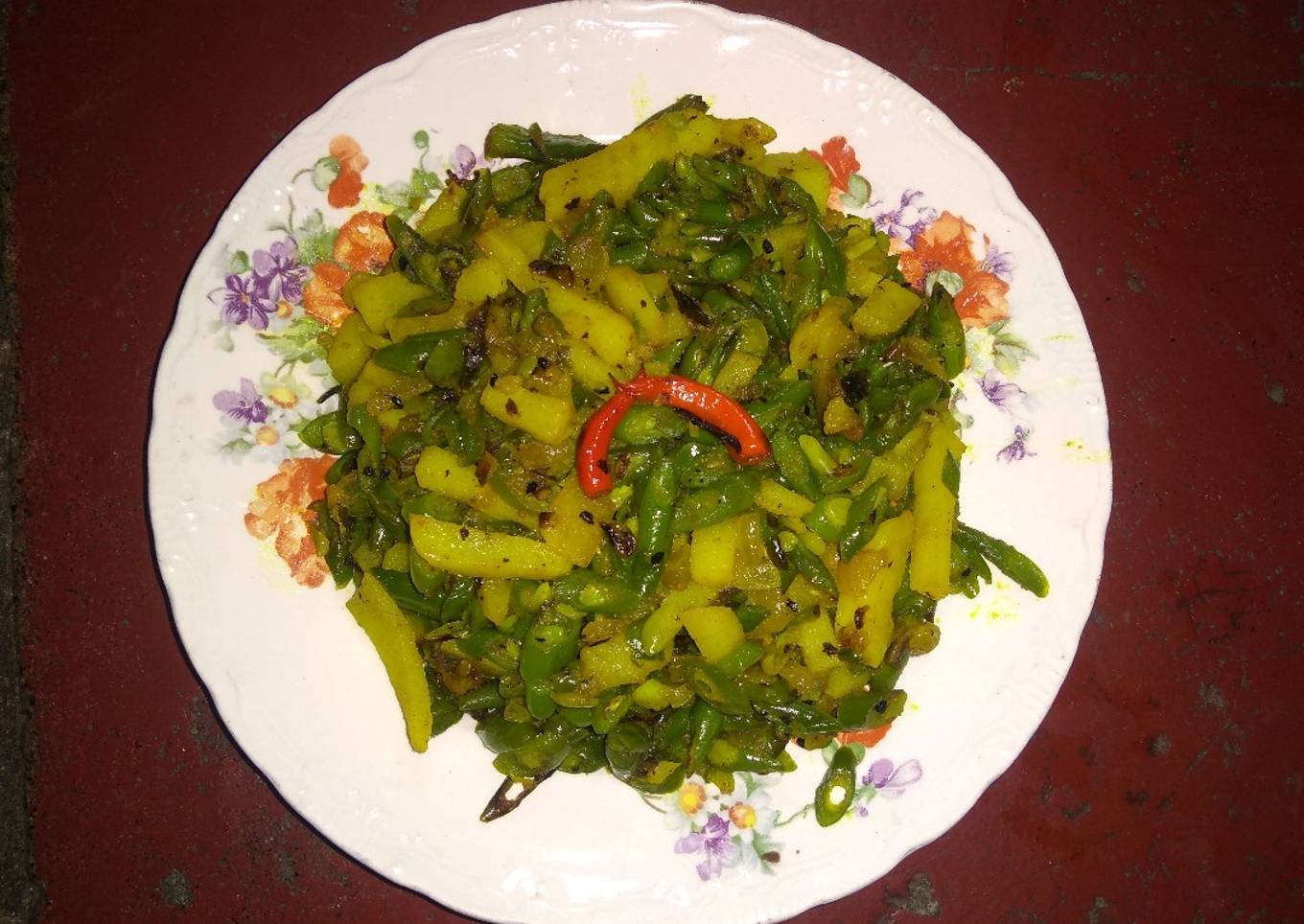 French beans potato stir fry