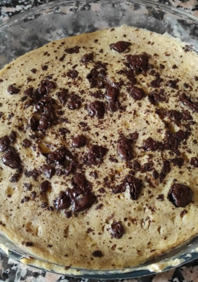 Una foto de Snack de plátano y chocolate al microondas