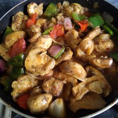 A picture of Chilli garlic mushroom.