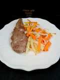 Merlan grille et legumes croquants