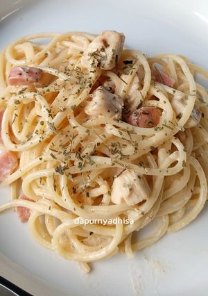 Foto resep Spaghetti Chicken Alfredo