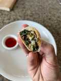 Walnut spinach and paneer spring roll