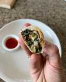 Walnut spinach and paneer spring roll