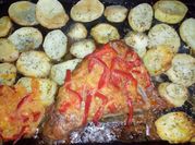 Una foto de cuadril al horno con mostaza