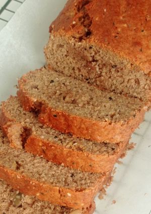 Foto resep Multi Seeds Almond Banana Cake (Less Sugar)