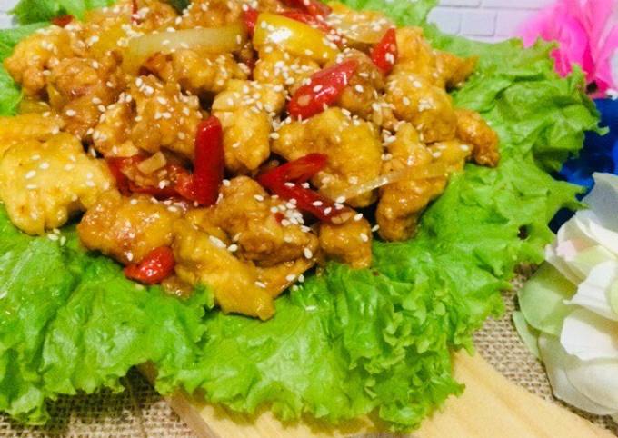 5. Ayam Saus Asam Manis