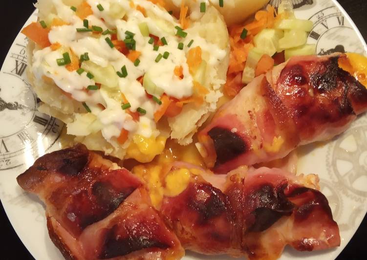 Filetes de pollo relleno al horno con zumo de naranja