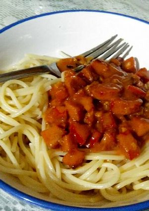 Foto resep Spaghetti Sosis Creamy Spicy