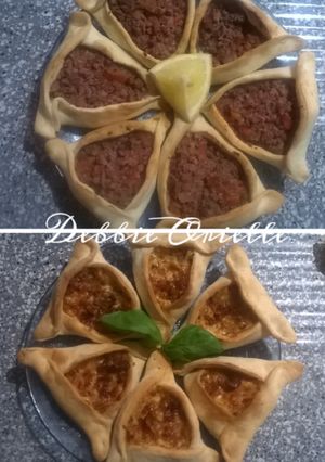 Una foto de Falsas Fatay de carne, de cebolla, queso y Bacón!