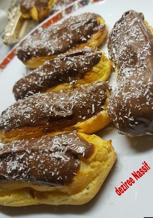 صورة لوصفة طريقة عمل الاكلير وهو حلو فرنسي لذيذ جدا😍