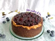 Una foto di cheesecake alle more