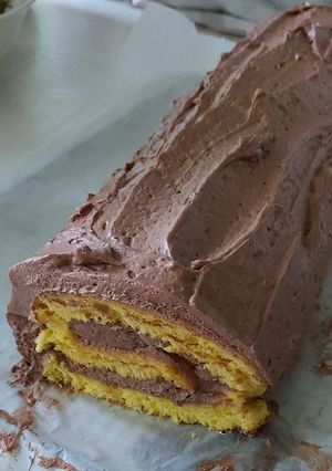 Csokoládékrémes piskótatekercs recept fotója