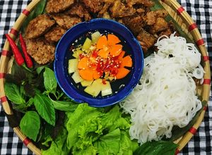 Hình của món Bún chả Hà Nội.