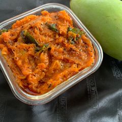 Raw mango pickle(Raw mango thokku) A picture of Raw mango pickle(Raw mango thokku).