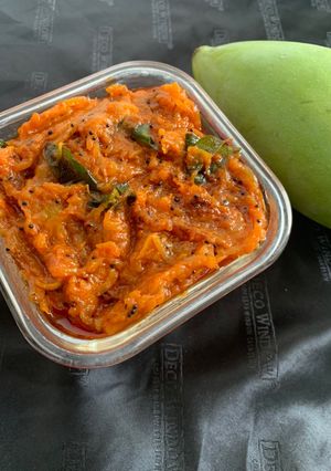 A picture of Raw mango pickle(Raw mango thokku).