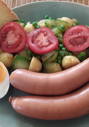 A picture of Sig's Potato, Cucumber and Pea Salad.