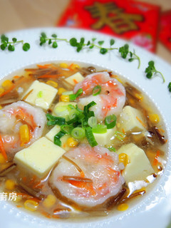 鮮蝦豆腐羹湯 的食譜成品照片