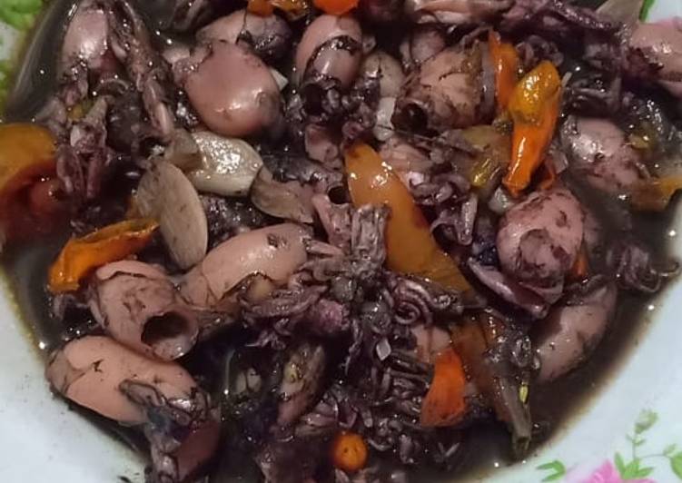 Proses Membuat Cumi bumbu hitam yang Sempurna