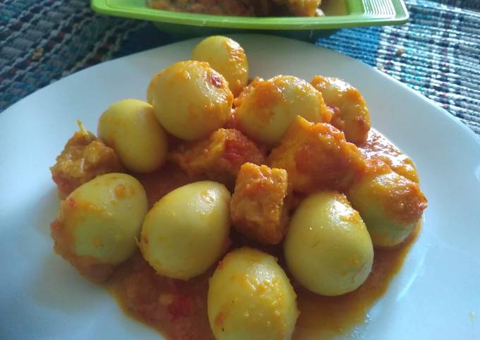 145) Telur Puyuh Masak Bumbu Kuning