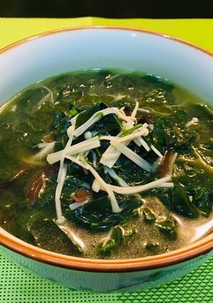 Hình của món Canh rau ngót nấu nấm (món chay).