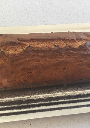 Una foto de Budín de banana y chocolate