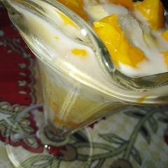 A picture of Mango falooda with homemade falooda seviyan.😋.