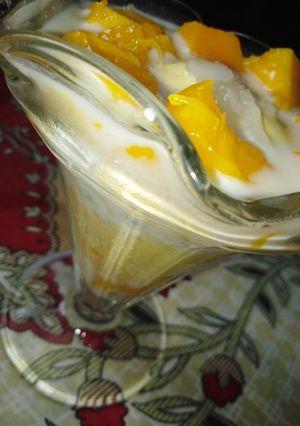 A picture of Mango falooda with homemade falooda seviyan.😋.
