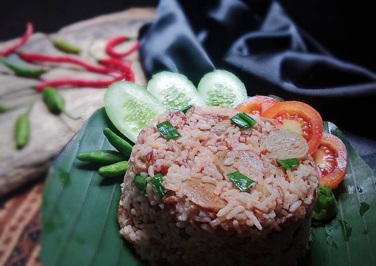 Cara Gampang Membuat Nasi goreng beras merah, Enak Banget