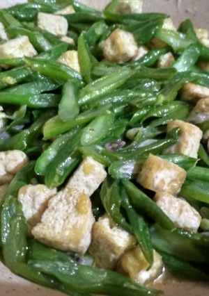 Foto resep Oseng tahu kacang panjang