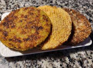 Una foto de Hamburguesas de Mijo, Soja hongos y vegetales