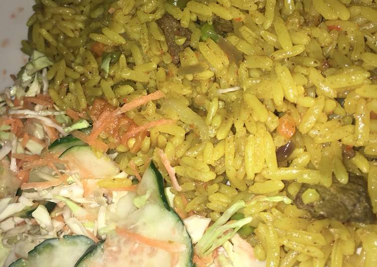 Simple Way to Make Homemade Fried rice and coleslaw
