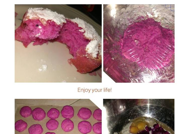 Cara Gampang Menyiapkan Donat pink buah naga Anti Gagal