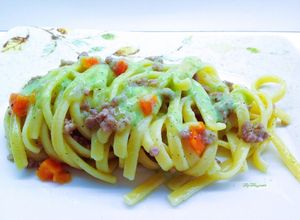 Foto di Scialatielli con crema di zucchine e ragù bianco di vitello