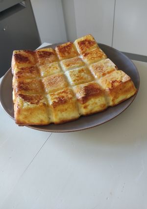 Une photo de Croque tablette chèvre et bacon