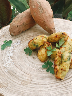 Foto de Pasteis de bacalhau com batata doce e gengibre