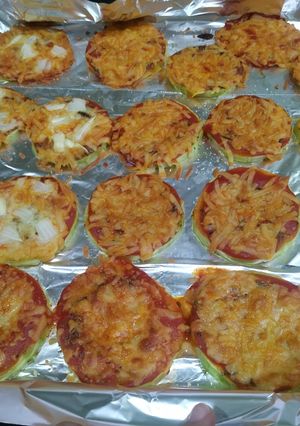 Una foto de Pizzas de calabacín