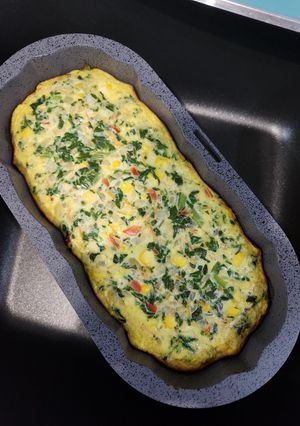 Una foto de Budín de verduras con corazón de queso
