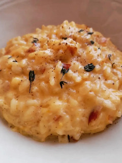 Una foto de Risotto a la carbonara