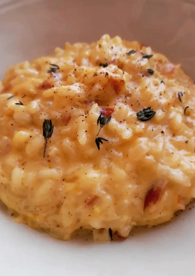 Una foto de Risotto a la carbonara