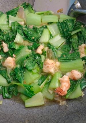 Foto resep Oseng pokcoy udang