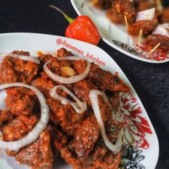 A picture of Peppered beef.