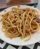Spaghetti con camarones