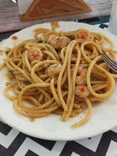 Una foto de Spaghetti con camarones