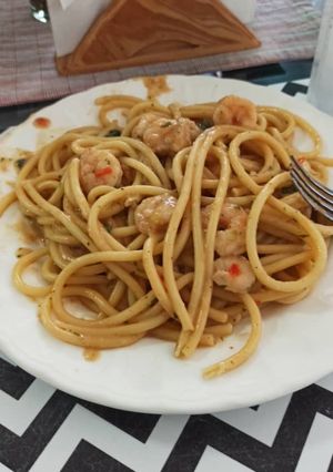 Una foto de Spaghetti con camarones