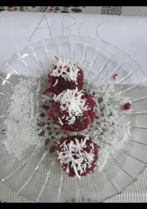 A picture of Beet ladoo.