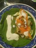 Crepe de espinacas estilo "kebab"