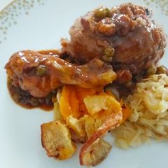 A picture of Roasted sweet potatoes and butternut.