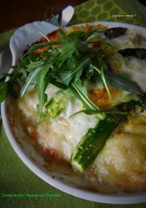 Une photo de Lasagne asperges et roquette