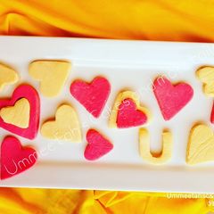 Valentine style milk candy A picture of Valentine style milk candy.