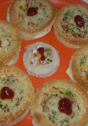A picture of Vegies bread canapes.